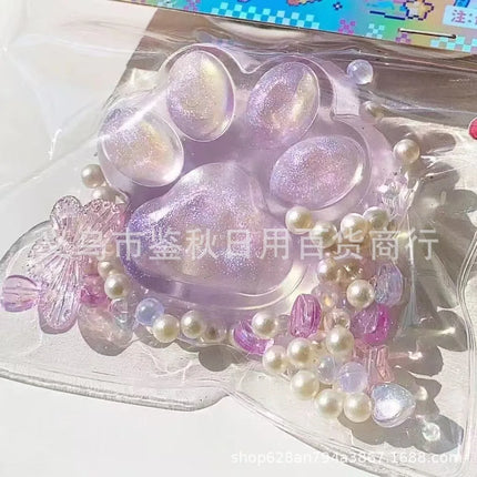 Hot Selling Russian Strawberry Cat Paw Squeeze Toy Cute Stress Relief Plush Soft Fidget Game Same