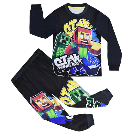 Boys Long Sleeves Top And Bottom Set 2 Pieces Boy Pajamas Games Cosplay Sleepwear Party Suit Kids Homewear Outfits