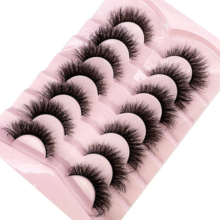 7pairs Natural Russian Strip Lashes Fluffy Mink Lashes 3D False Eyelashes Fluffy Volume Eyelashes Fake Eyelash Extension Make Up