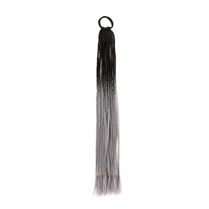 Braided Ponytail Extension Synthetic Colorful Hair Extension For Women 24inch Rainbow Hair Braids Extensions