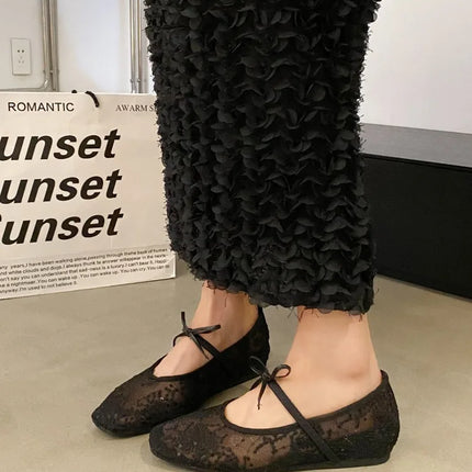 2026 Spring Lace Women Mary Jane Shoes Fashion Slip On Comfort Street Style Soft Sole Female Internal Elevation Dress Shoes