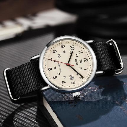 2026 TPW Field Watch Easy Reading Fabric Strap 24 Hours Display Quartz Movement Day function