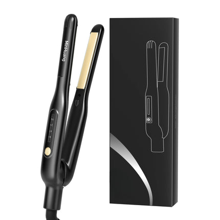 Professional Men's Hair Straightener 13mm Narrow Panel 2 in 1 Straighten and Curl  Display Anti Scald Portable Gift Box