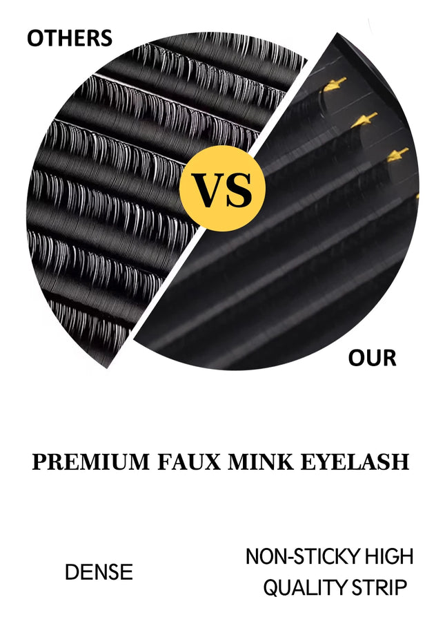 Lashprofessor 16Rows Wholesale Eyelash Extension Soft Natural Russian Volume Classic Individual Lashes Faux Mink Cilios Supplies