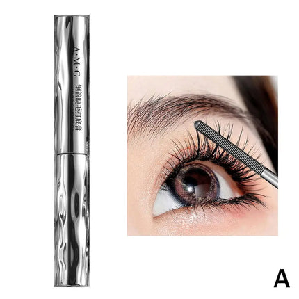 Metal Iron Lashes Mascara Waterproof Silk Fiber Mascara Black Long Curling Eyelash Extensions Non-clumping Eyes Makeup Cosmetics