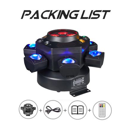 150W Six Arms Moving Head Light Beam Laser Strobe Effect DMX Sound Control DJ Disco Party Wedding KTV Bar Club Stage Light