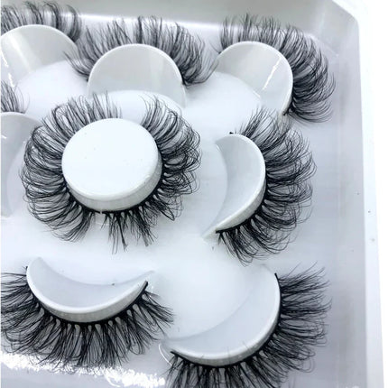 AMSDCN New 5-Pair 8-25mm Natural 3D Mink Eyelash Extension Eyelash Maquiagem
