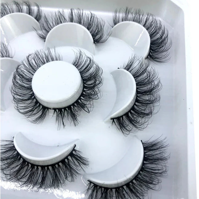AMSDCN New 5-Pair 8-25mm Natural 3D Mink Eyelash Extension Maquiagem