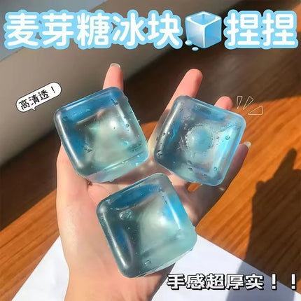 Slow Rebound Ice Cubes Squishy Squeeze Toy - Stress Relief Sensory Fidget Adults ADHD Autism Relax, Party Favors Gifts