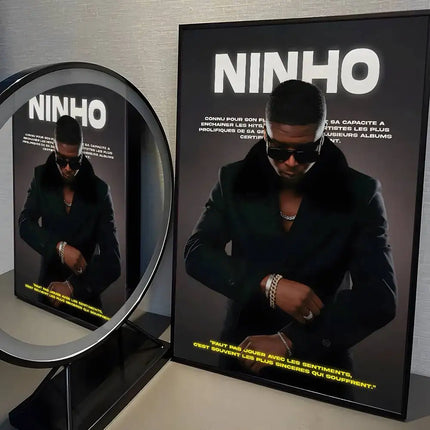 French Singer Rapper N-ninho Poster High Quality Dorm Living Room Aesthetic Wall Decoration Painting Stickers Gift