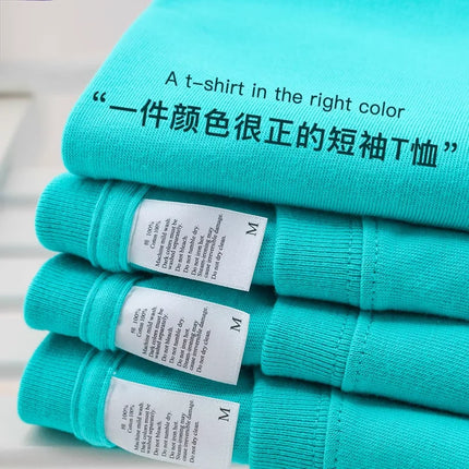 Men's and Women's T-shirts 300G Heavy Gray-purple Round Neck Short-sleeved T-shirts Women's Basic Pure Cotton Simple