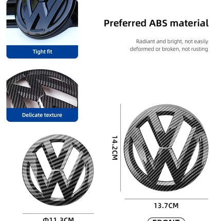 2pcs Emblem Front Grille Rear Trunk Sticker Badge Decals For VW Polo Golf MK6 MK7 MK8 Passat B6 B7 B8 Tiguan CC T-ROC Arteon