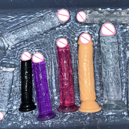 Cheap 5 Colors Small Transparent Dildo Suction Cup Jelly Dick Women Erotic Anal Sex Toys Soft Clitoral Vaginal Masturbators Penis