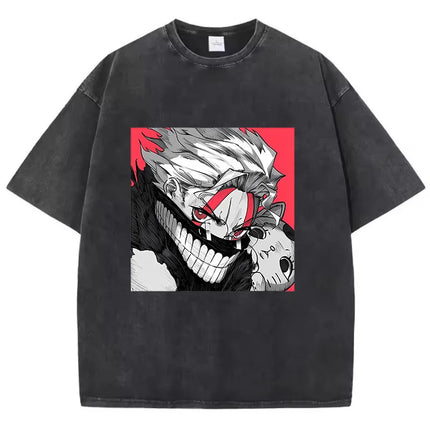 Cotton Washed Dandadan Okarun T-shirt Men Japanese Anime T Shirt Cartoon High Quality Tshirt Aesthetic Fashion Tee Male