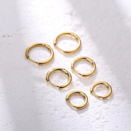 2024 New Simple Stainless Steel Small Hoop Earrings for Women Men 5mm To 15mm Round Cartilage Ear Piercing Unisex Jewelry Gift