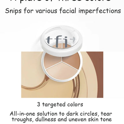 TFIT 3 Colors Concealer Palette Professional Makeup Face Eye Contour Face Spot Concealer Dark Circle Correcting Face Makeup