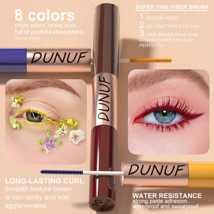 Slender Double-head Colored Mascara Curl Thick Lash Eyelash Extension Lengthening Waterproof Yellow Red Brown Fine Brush Mascara