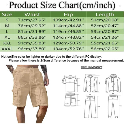 Summer Fashion Loose White Cargo Shorts Men's Handsome Streetwear Beachwear Solid Color with Pockets Shorts Workout Pants 2024