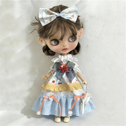 For Blythe Doll Lace Fairy Princess Dress Outfit Clothes Cartoon Colorful Fastfood Skirt Animal Clothing OB24 OB22 1/6 Ropa Gift