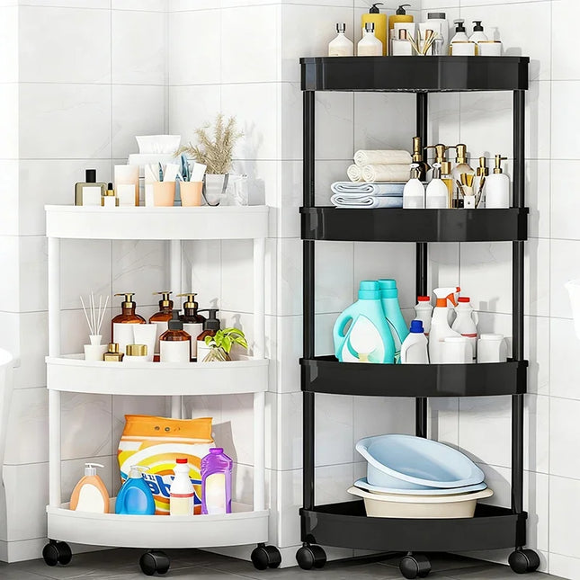 With Swivel Wheels Small Cart Shelf Snacks Racks Trolley Holder Home Bathroom Kitchen Organizer Multi-layer Movable Storage Rack