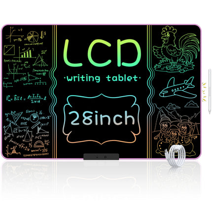 28 Inch/16 Inch LCD Writing Tablet for Kids & Adults, Rechargeable Drawing Board Doodle Board for Digital Education and Learning