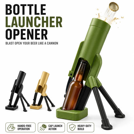 Novelty Mortar Bottle Opener Cap Launcher Shooter Magnetic Automatic Beer Opener Funny Bar Party Gadget Gift For Men