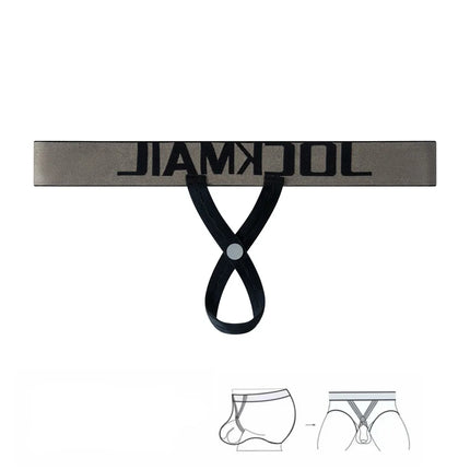 Jockmail Men Ring Underwea Homosexual Ropa Interior Sex Para Bragas Hombre New Hollow Ring T-Back Button Adjustable Jockstrap