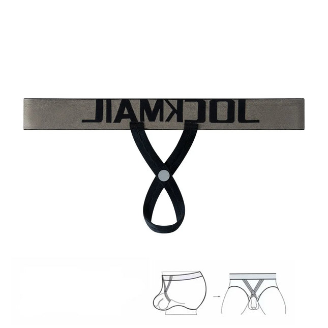 Jockmail Men Ring Underwea Homosexual Ropa Interior Sex Para Bragas Hombre New Hollow Ring T-Back Button Adjustable Jockstrap