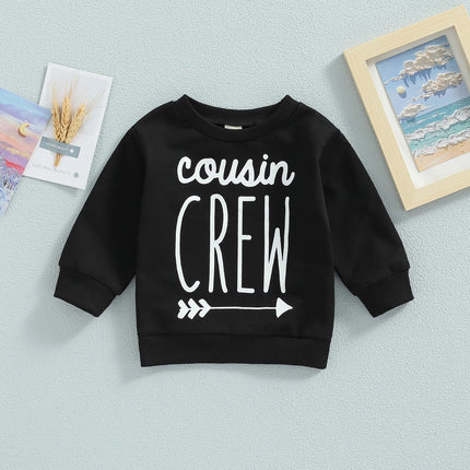 Citgeett Autumn Toddler Boy Girl Pullover Sweatshirt Casual Letter Printed Long Sleeve Tops Fall Spring Clothes