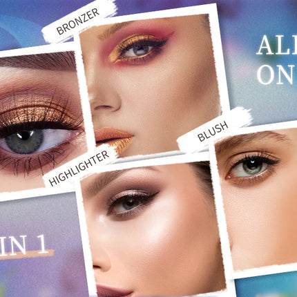 CATKIN Eyeshadow Blush Full Face Matte Shimmer Glitter High Pigmented Face Highlighter Shading Powder