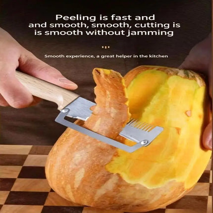 Multi-Functional Vegetable Peeler For Kitchen, Ultra-Sharp Stainless Steel Blade With Wooden Handle And Bottle Opener