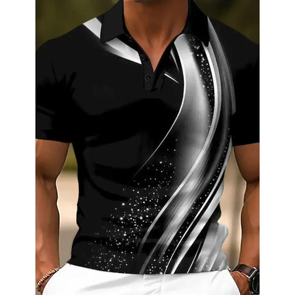 Men Summer Fashion Short Sleeve Golf Polo Shirt Middle Elasticity Men Business Casual Polo Shirt Tops