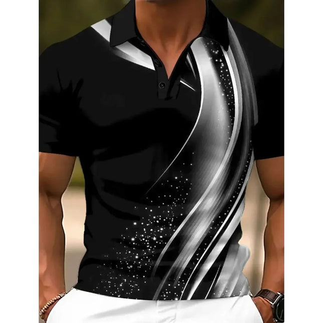Men Summer Fashion Short Sleeve Golf Polo Shirt Middle Elasticity Men Business Casual Polo Shirt Tops