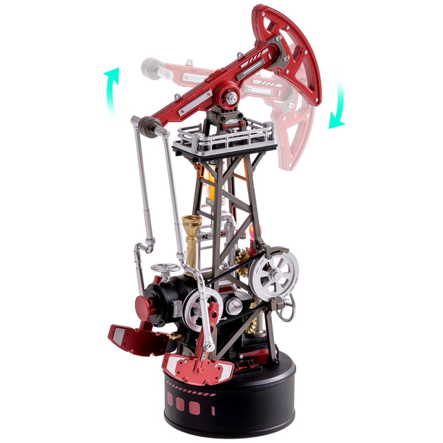ROKR Industrial City Series 3D Puzzle Oil Pump Jack Mechanical Model Building Kit 127-Piece DIY Toys with Lights & Motion for Home Decor Gift for Adults Kids
