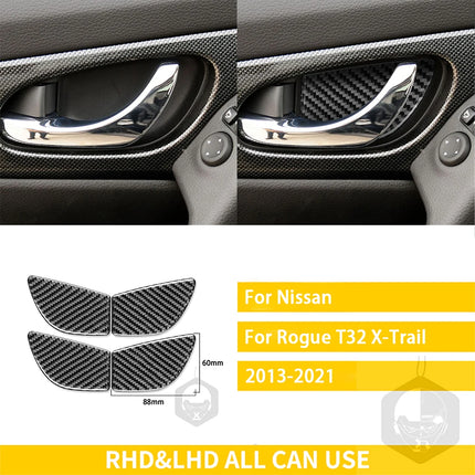 For Nissan X-Trail Rogue T32 2013-2021 Accessories Carbon Fiber Interior Car Door Instrument Cupholder Trim Sticker