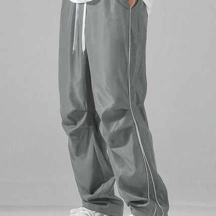 Spring Summer New Men American Streetwear Vintage Functional Cargo Pants Outdoor Sports Casual Loose Straight Leg Trousers
