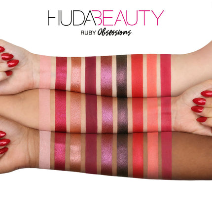 Huda Beauty 9 Color Palette Diamond Amethyst Ruby Red Gold Eye Shadow Pallete Matte Shimmer Eyeshadow Palette Glitter Makeup
