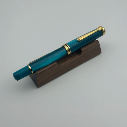 Admok M800 Pen Sky Blue Acrylic Piston Fountain Pen Bock Schmidt Nib F M B 0.5 0.7 1.0MM Nib Golden Clip Writing Office Gift Pen