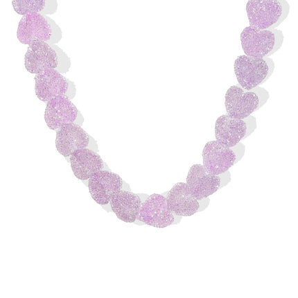Hot selling colored love resin necklace new cute candy niche design high-end jewelry