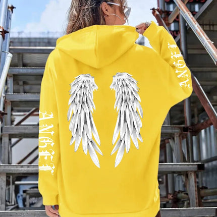Beautiful Angel Wings Women's Hoodie Warm and Comfortable Casual Hoodie Fashion Classic Street Outdoor Sports Hoodie Loose
