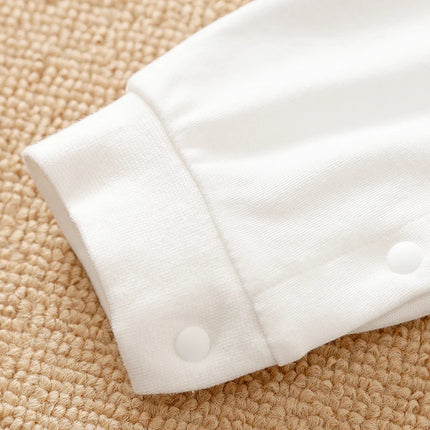 Newborn Gentleman Style Clothes Spring And Autumn Long Sleeved Pure Cotton Jumpsuit British Handsome Baby Boy Wedding Costume