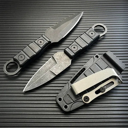 Outdoor small straight knife, high hardness, camping EDC portable knife, multifunctional knife  K sheath