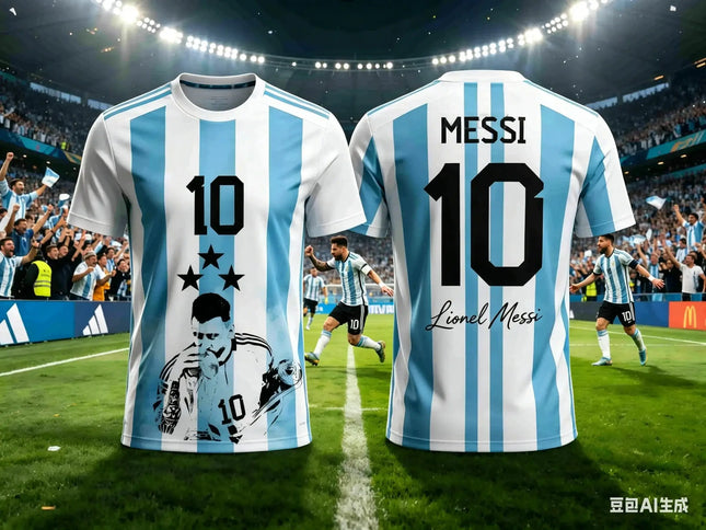 Messi 10#Argentina National Soccer Jersey,Breathable Short Sleeve Athletic T-Shirt Sports Matches Training And Fan Daily Outfits
