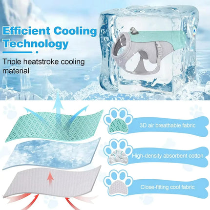 New Ice Cooling Dog Vest Summer Mesh Clothes for Small Medium Large Dogs Outdoor Pet Cool Down Jackets Breathable Dog Harness