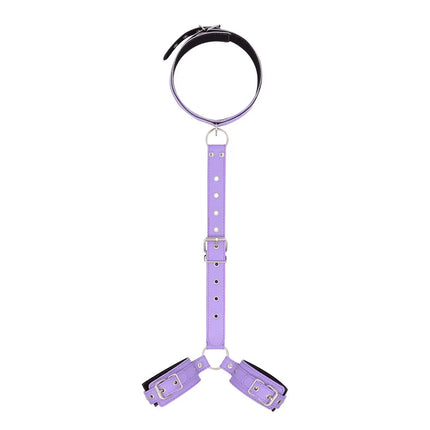 Neck to Wrist Restraints Kit Sexy Women BDSM Fetish Behind Back Handcuffs Collar Adjustable Bondage Set Couple SM Sex Game Tool