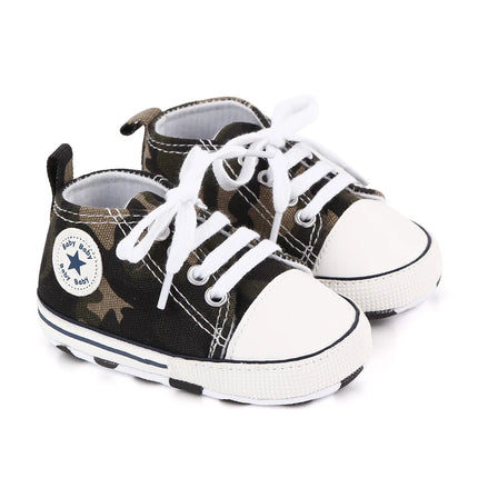 Spring New Baby Shoes Boy and Girl Classic Canvas Casual Sneakers Soft Sole Non-Slip Walking Newborn Toddler Shoes First Walkers