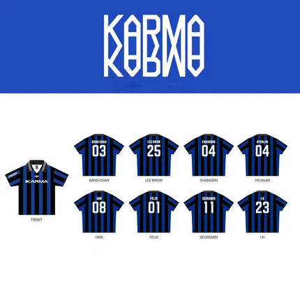 KPOP Stay KARMA Album Fans Support Shirts FELIX BANGCHAN HYUNJIN Streetwear Loose Clothes Tshirt  Short Sleeve Tops T-shirt