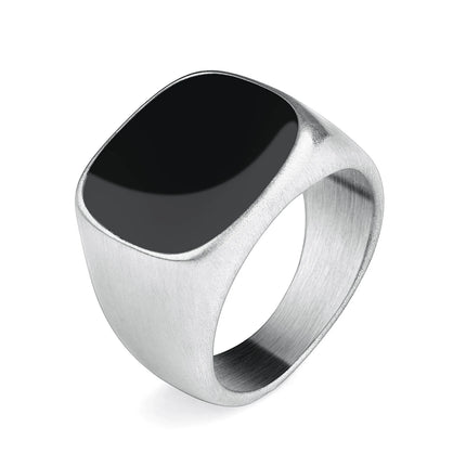 Jiayiqi Men's Ring Punk Rock Smooth 316L Stainless Steel Signet Ring For Men Hip Hop Party Jewelry Wholesale Male Wedding Anel