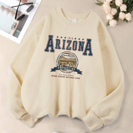 Casual Women Sweatshirts Chicago USA Letter Prints Pullover Fashion Crewneck Oversize Hoodie Fleece Warm Female Autumn Clothes