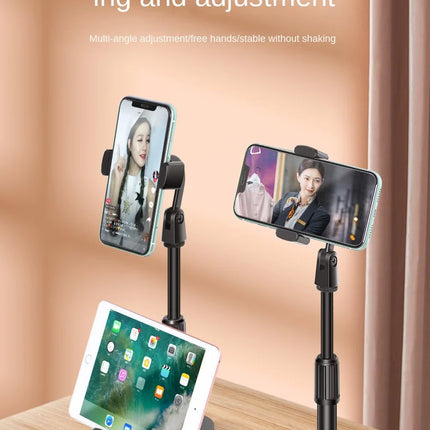 Liftable Mobile Dual Card Slot  Phone Holder Strong Bearing Capacity Desk Bracket Multi-function Video Chases Drama Artifact